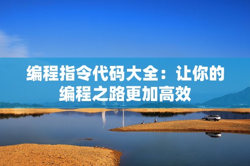 编程指令代码大全：让你的编程之路更加高效
