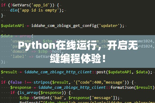 Python在线运行，开启无缝编程体验！