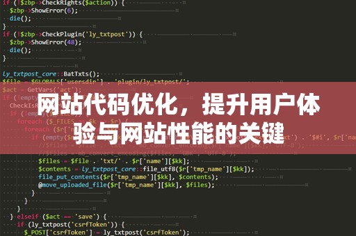 网站代码优化，提升用户体验与网站性能的关键