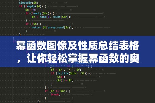幂函数图像及性质总结表格，让你轻松掌握幂函数的奥秘！