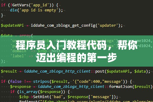 程序员入门教程代码，帮你迈出编程的第一步