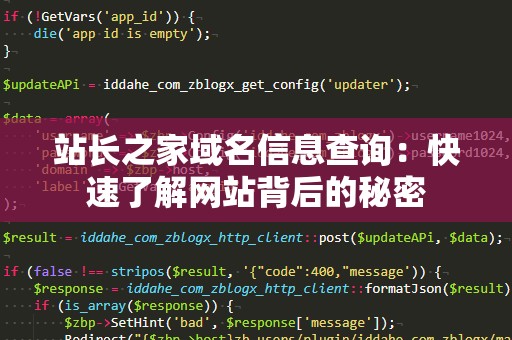 站长之家域名信息查询：快速了解网站背后的秘密