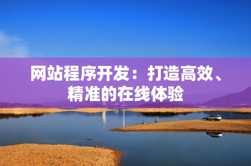 网站程序开发：打造高效、精准的在线体验