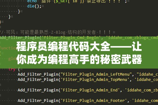 程序员编程代码大全——让你成为编程高手的秘密武器