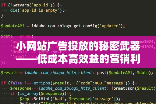 小网站广告投放的秘密武器——低成本高效益的营销利器