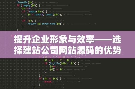 提升企业形象与效率——选择建站公司网站源码的优势