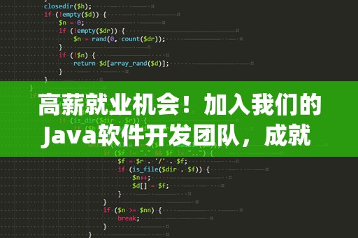 高薪就业机会！加入我们的Java软件开发团队，成就未来职场巅峰