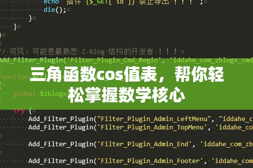 三角函数cos值表，帮你轻松掌握数学核心