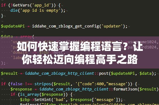 如何快速掌握编程语言？让你轻松迈向编程高手之路