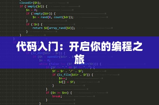 代码入门：开启你的编程之旅