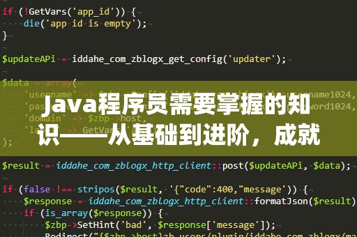 Java程序员需要掌握的知识——从基础到进阶，成就你的编程之路