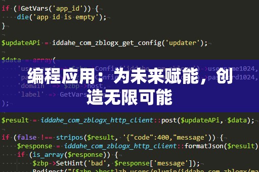 编程应用：为未来赋能，创造无限可能