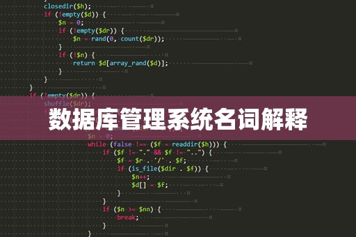 数据库管理系统名词解释