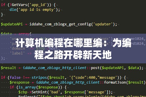 计算机编程在哪里编：为编程之路开辟新天地
