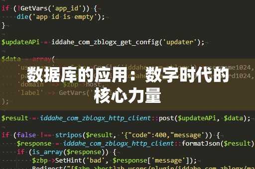 数据库的应用：数字时代的核心力量