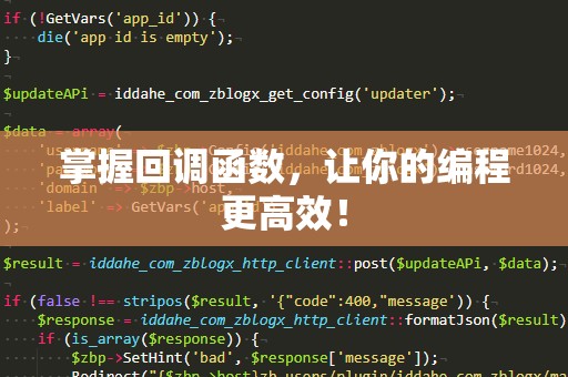 掌握回调函数，让你的编程更高效！