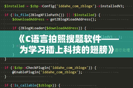 《C语言拍照搜题软件——为学习插上科技的翅膀》