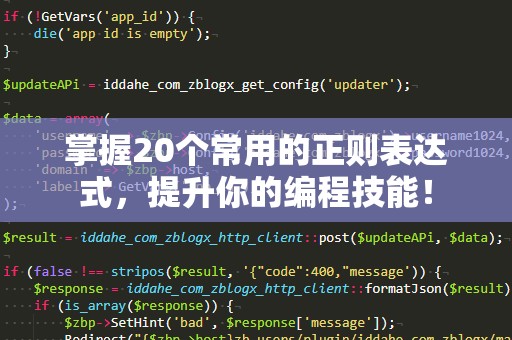 掌握20个常用的正则表达式，提升你的编程技能！