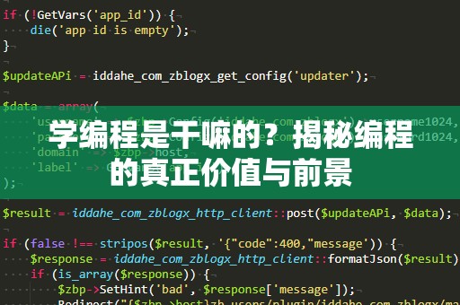 学编程是干嘛的？揭秘编程的真正价值与前景