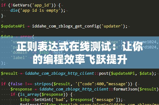 正则表达式在线测试：让你的编程效率飞跃提升