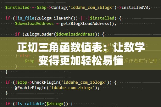 正切三角函数值表：让数学变得更加轻松易懂