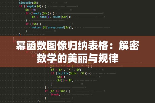 幂函数图像归纳表格：解密数学的美丽与规律