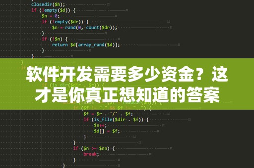 软件开发需要多少资金？这才是你真正想知道的答案