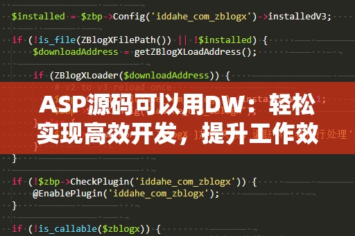 ASP源码可以用DW：轻松实现高效开发，提升工作效率