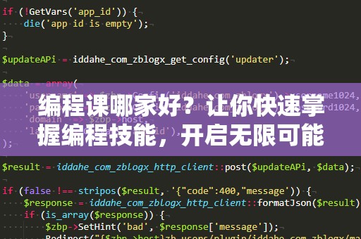 编程课哪家好？让你快速掌握编程技能，开启无限可能
